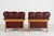 Brown Brutalist Lounge Chairs in Oak and Reddish Brown Leather, 1970s, Set of 2 For Sale - Image 8 of 17