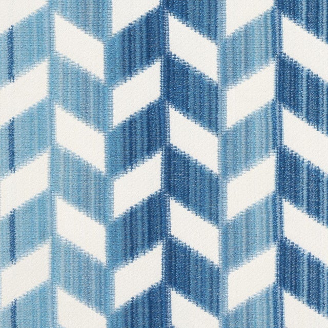 Contemporary SAMPLE - Schumacher Chevron Strie Velvet Fabric In Porcelain For Sale - Image 3 of 3