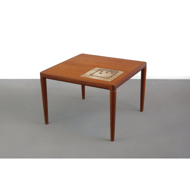 Teak End Table/Side Table with Tile Inlay by HW Klein for Bramin For Sale In Orlando - Image 6 of 6