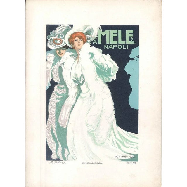 Image dimensions. 26x17.5 cm. Mele 2 is a precious color lithograph printed by G. Ricordi and C. Milano, Milan, between...