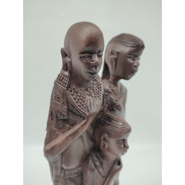 1970s Hand-Carved Makonde Family Group in Ebony, 1960s For Sale - Image 5 of 12