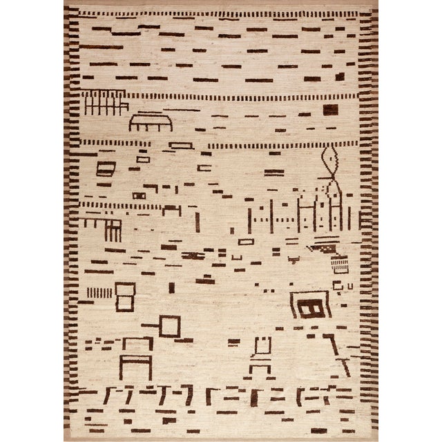 Extremely Unique Imagination Provoking Contemporary Abstract Design Rug, Country of Origin: Central Asia, Circa Date: Modern