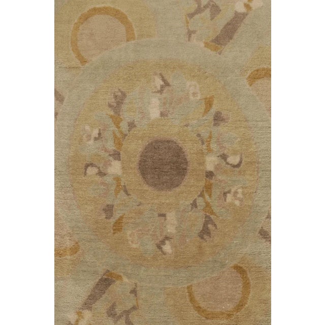 Art Deco Rug & Kilim's Plush Art Deco Style Rug in Mohair With Floral Designs in Beige For Sale - Image 3 of 10