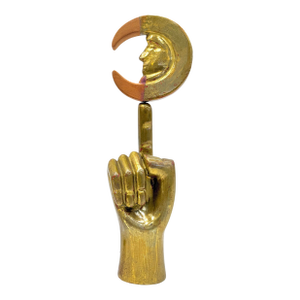 1970s Pedro Friedeberg, Mano Luna (Rare Giltwood Sculpture)