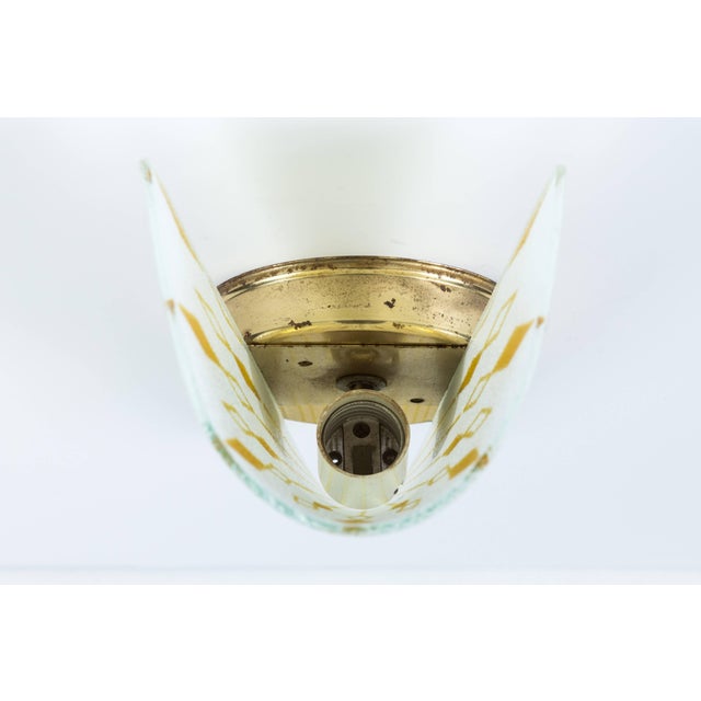 Metal Mid-Century Sconce With Slipper Glass Shade For Sale - Image 7 of 8