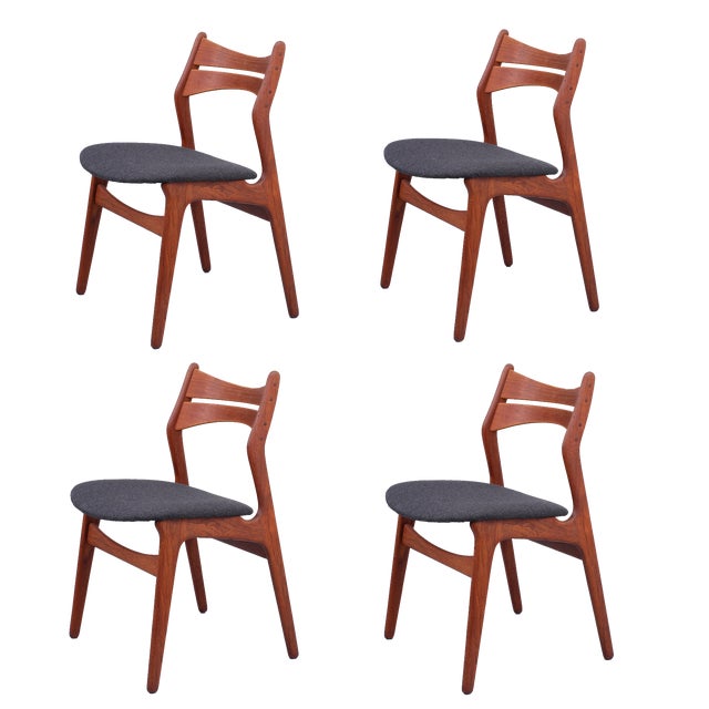 Teak Dining Chairs by Erik Buck for Chr. Christensen Møbelfabrik, 1960s, Set of 4 For Sale