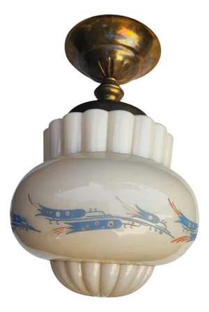Art Deco Brass Ceiling Lamp, 1930s