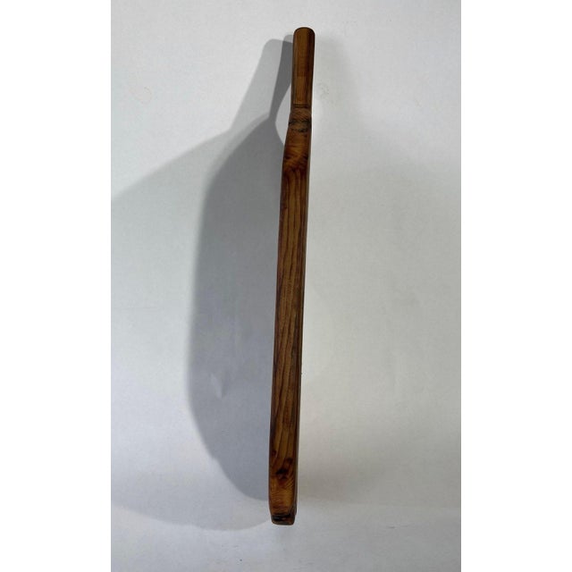 Coffee Contemporary Large Oval Breadboard Made From Antique Reclaimed Wood For Sale - Image 8 of 9
