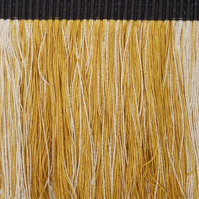 Modern Schumacher x Stephanie Seal Brown Calcada Fringe Trim in Maize For Sale - Image 3 of 4