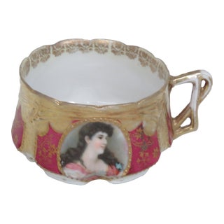 Art Nouveau Hand Painted Cameo Cup Bone China 4659b For Sale