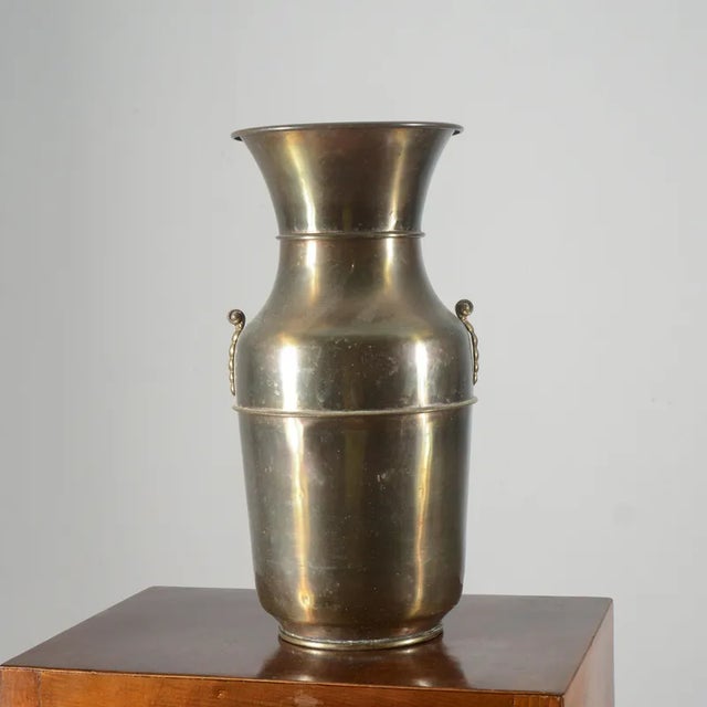 Vintage Vase in Metal, 1950 For Sale - Image 3 of 9
