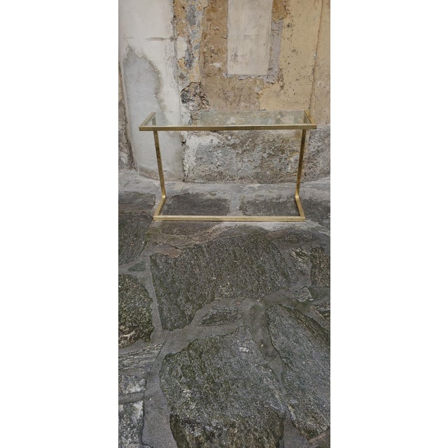 1970s Brass Console Table, 1970s For Sale - Image 5 of 9