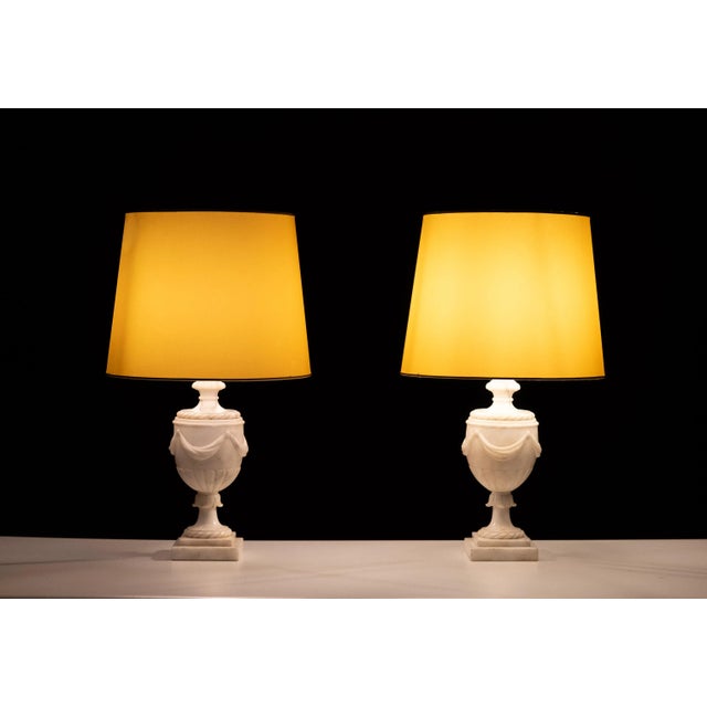 Classical Greek Style Alabaster Table Lamps, Italy, 1950s, Set of 2 For Sale - Image 6 of 8