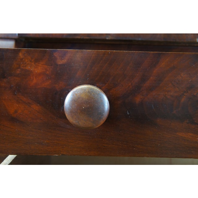 Wood Antique American Empire Flame Mahogany Tallboy Dresser Chest of Drawers For Sale - Image 7 of 12
