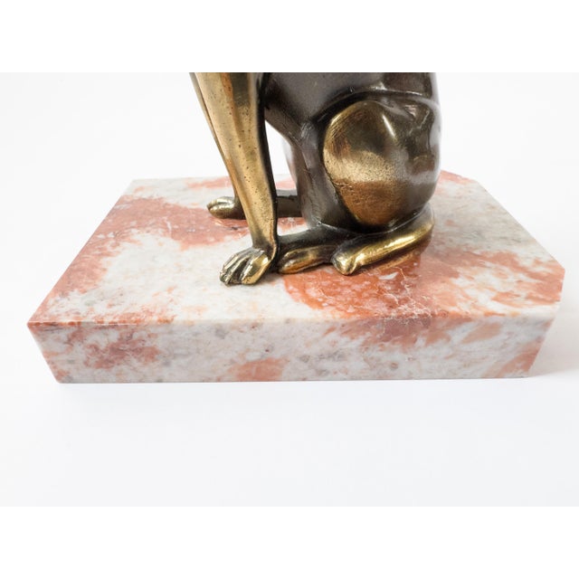 Bronze Pair of French Art Deco Dog Bookends, Signed Jamar, C. 1930 For Sale - Image 8 of 18