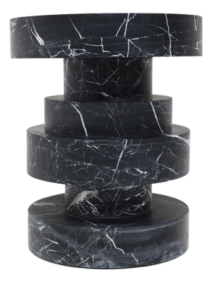 Kelly Wearstler Apollo Stool or Table in Nero Marquina Marble