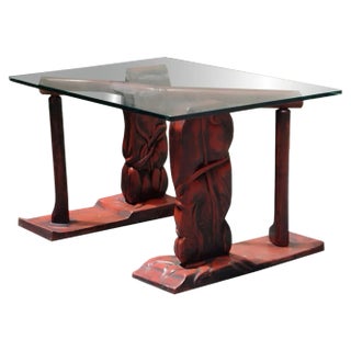 Lacquered Wood and Glass Coffee Table, Italy, 1960s For Sale