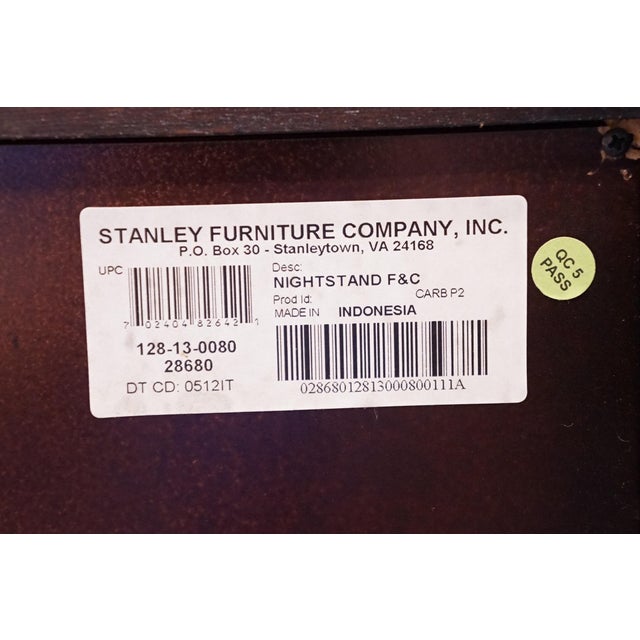 Stanley Furniture Walnut Contemporary Traditional 30" Three Drawer Nightstand 128-13-80 - Continental Barrel Finish For Sale - Image 14 of 15