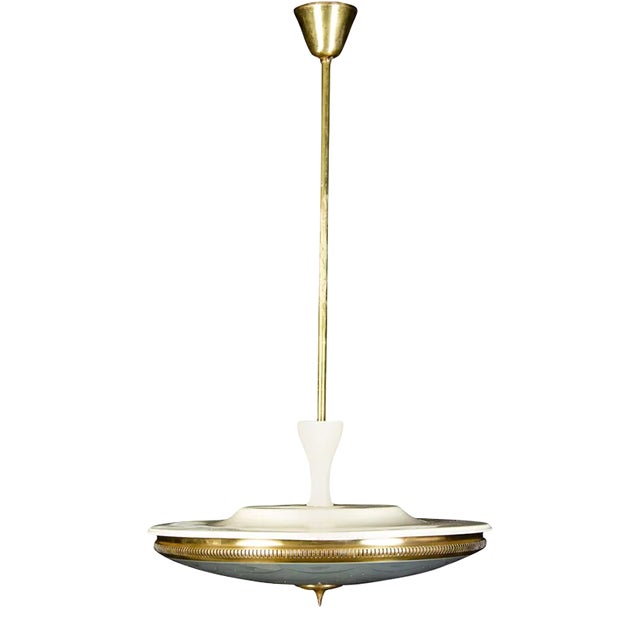 Mid-Century Ceiling Fixture or Pendant by Luigi Brusotti, Italy, 1940s For Sale