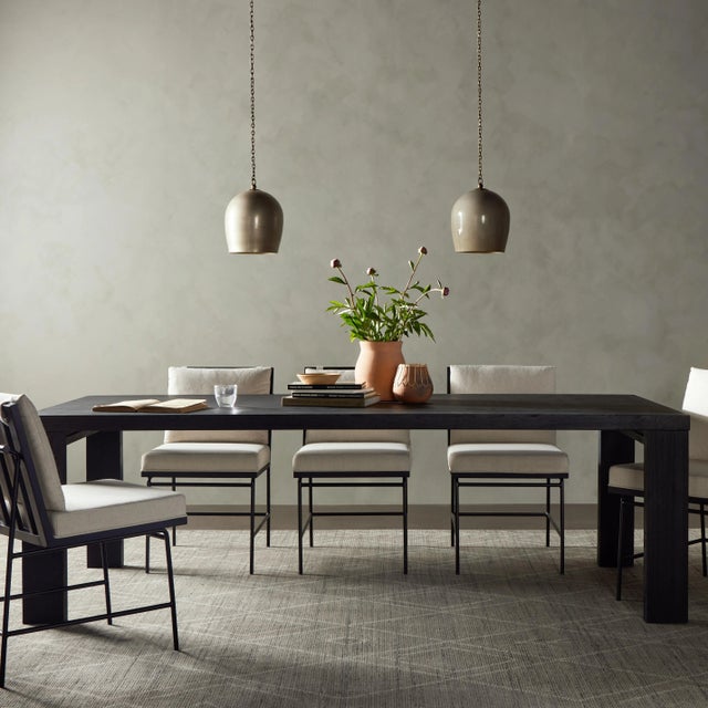 Four Hands Millie Dining Table, Drifted Matte Black For Sale - Image 9 of 9