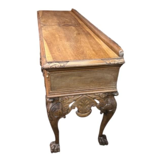 Late 19th Century Carved English Walnut Console Table For Sale - Image 12 of 13