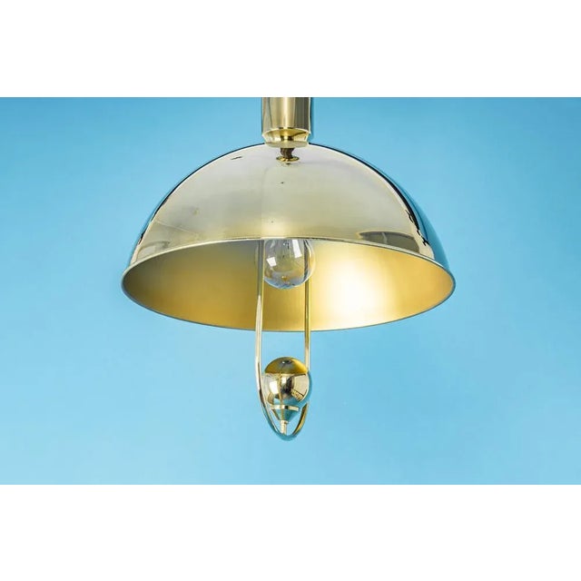 Metal Petite Brass Dome Pendant Light by Florian Schulz, Germany For Sale - Image 7 of 8