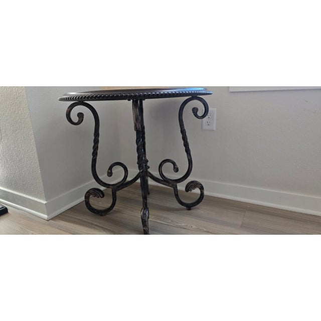 French Country Matching Round End Tables – Steve Silver Crowley – Dark Cherry For Sale - Image 3 of 15