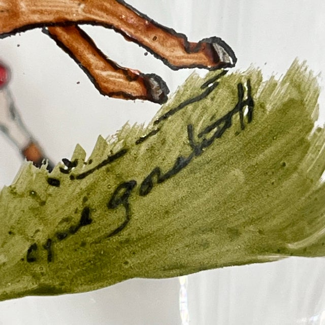 Transparent 1930s Cyril Gorainoff X Abercrombie & Fitch Hand-Painted and Signed Fox-Hunt Scene Footed Liqueur, Cordial, or Shot Glasses â€“ Set of 3 For Sale - Image 8 of 10