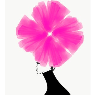 Magenta Fleurs Chapeau Print by Annie Naranian For Sale