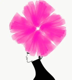 Magenta Fleurs Chapeau Print by Annie Naranian