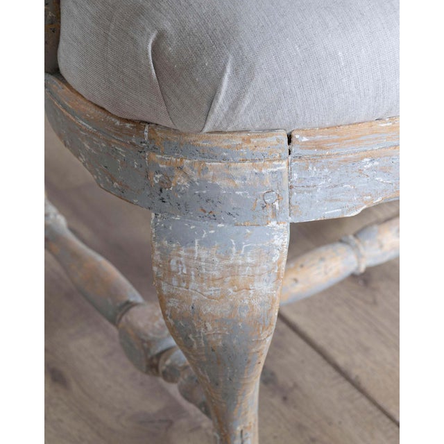 Pair of Swedish Rococo Carved Armchairs with Original Patina For Sale - Image 16 of 16