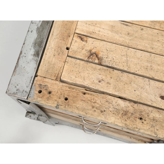 1930s Industrial Steel Cabinet Original Paint Possible Kitchen Island or Work Table For Sale - Image 5 of 13