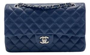 Chanel Classic Double Flap Bag Quilted Caviar Navy
