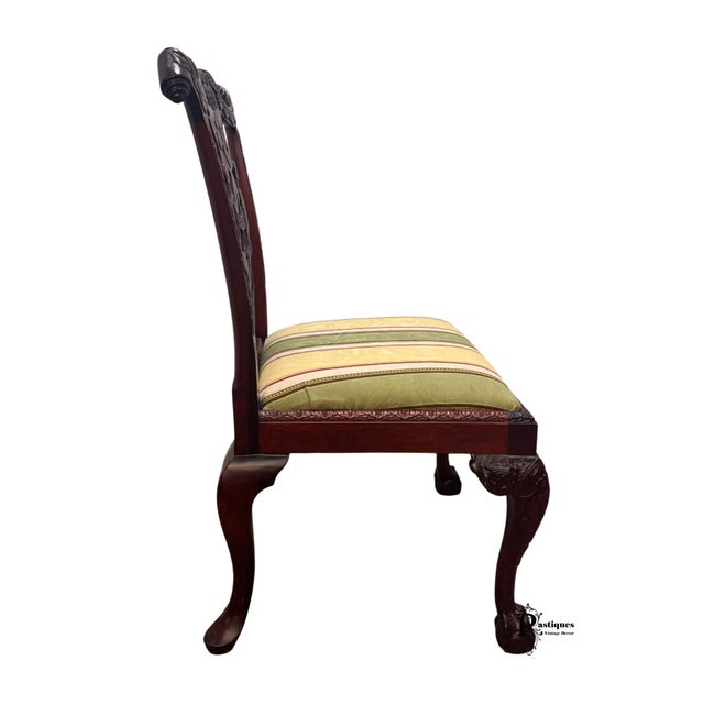 Late 20th Century Vintage Chippendale Style Mahogany Dining / Accent Chair For Sale - Image 5 of 8