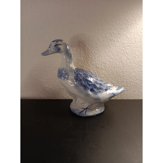 1980s Delfts Holland Style Ceramic Duck Figurine For Sale - Image 4 of 6