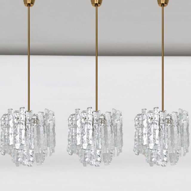 Modern Ice Glass Pendant Light from Kalmar, 1970s For Sale - Image 16 of 16