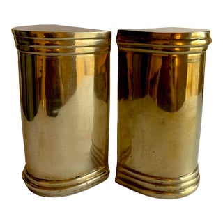 Dolbi Cashier Brass Column Bookends For Sale
