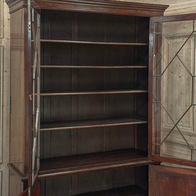 19th Century English Solid Mahogany Neoclassical Bookcase For Sale - Image 17 of 18