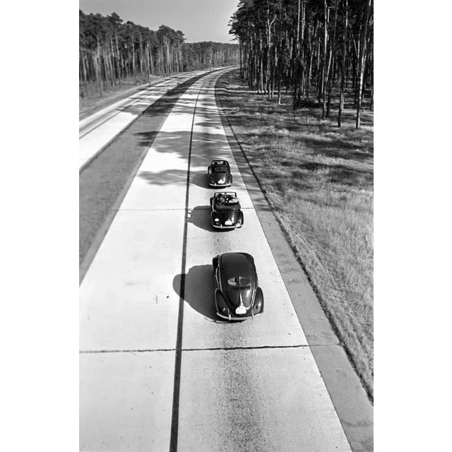 1930s 3 Volkswagen Beetle on Street, Germany 1938, Printed Later 1938/2021 For Sale - Image 5 of 5