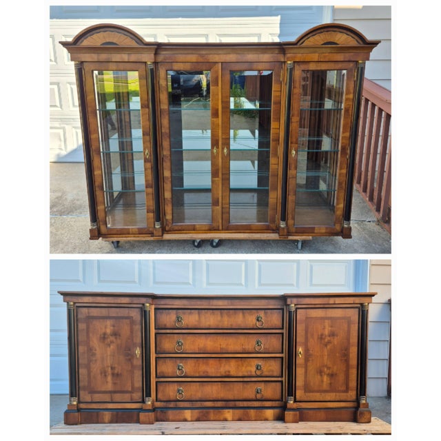 Neoclassical 1990s Raymond Sobata for Century Furniture Biedermeier Neoclassical Empire Style China Cabinet For Sale - Image 3 of 17