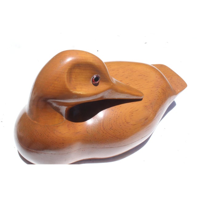 This impressive, large-scale 1996 Pacific Northwest Modern hand-carved drake duck decoy sculpture beautifully embodies the...