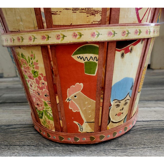 Raggedy Ann Andy Folk Art Wastebasket Vintage Handmade For Sale In Orlando - Image 6 of 13