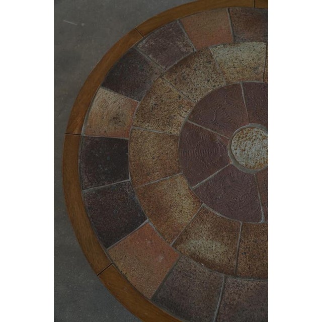 Mid-Century Danish Wood Coffee Table with Ceramic Tile Top by Tue Poulsen, 1970s For Sale - Image 17 of 18
