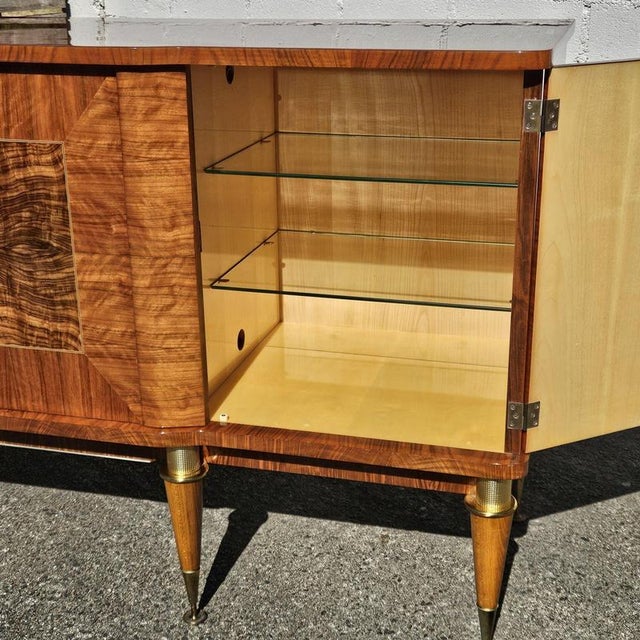 Mid-Century Modern French Sideboard in Burlwood, 1960s For Sale - Image 14 of 18