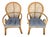 Pair of Vintage Bentwood Rattan & Wicker Armchairs With Spiral Arms, 1970s For Sale