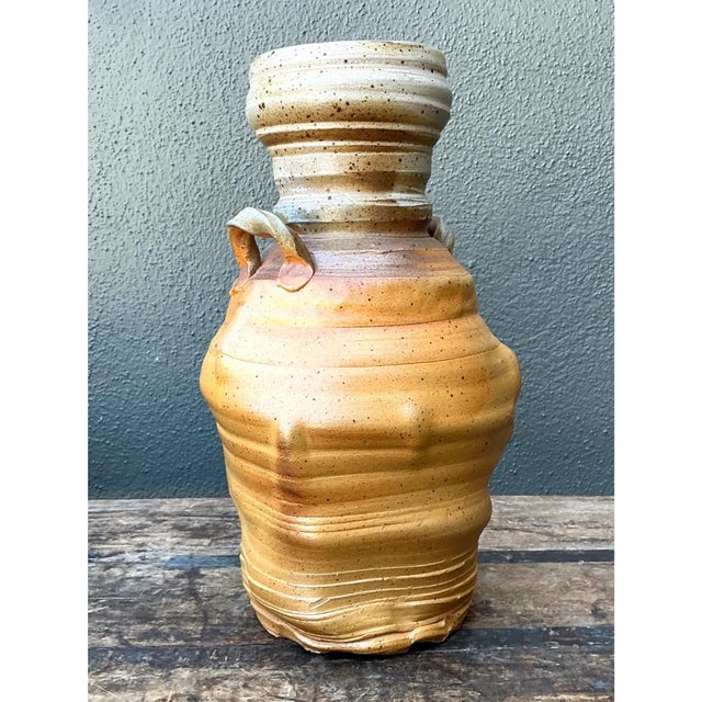 Late 20th Century Vintage Handcrafted Studio Pottery Vase For Sale - Image 5 of 12
