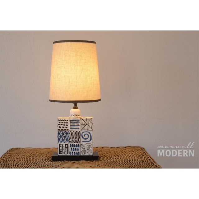 Mid-Century Modern Stig Lindberg Gustavsberg Faience Ceramic Table Lamp For Sale - Image 3 of 11