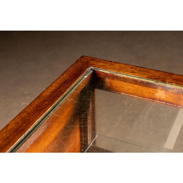 Brown Antique Oak Barber Shop Display Cabinet For Sale - Image 8 of 13
