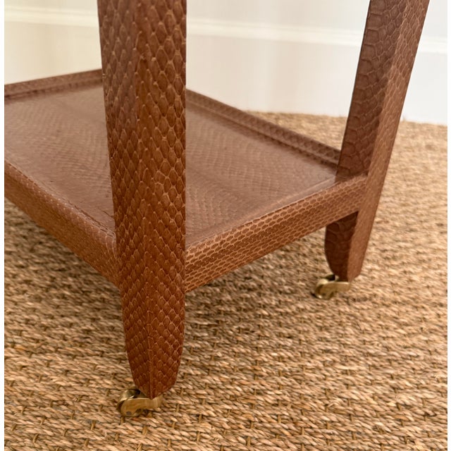 Late 20th Century Karl Springer Snakeskin Telephone Table For Sale - Image 5 of 12