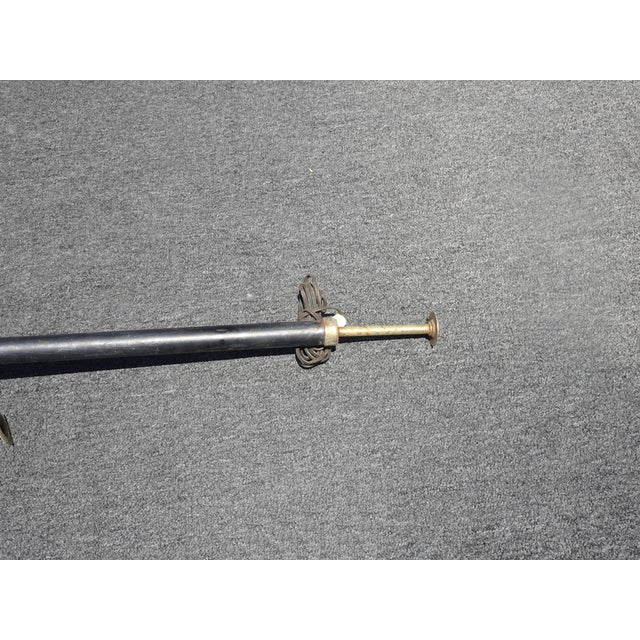 1970s Vintage Mid Century Black Gold Tension Pole Lamp Light For Sale - Image 5 of 17